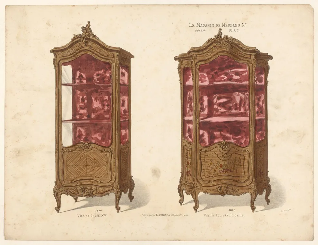 Vitrine Louis Xv Vitrine Louis Xv Rocaille Wall Art by Victor Léon Michel Quétin - High-Resolution Digital Print