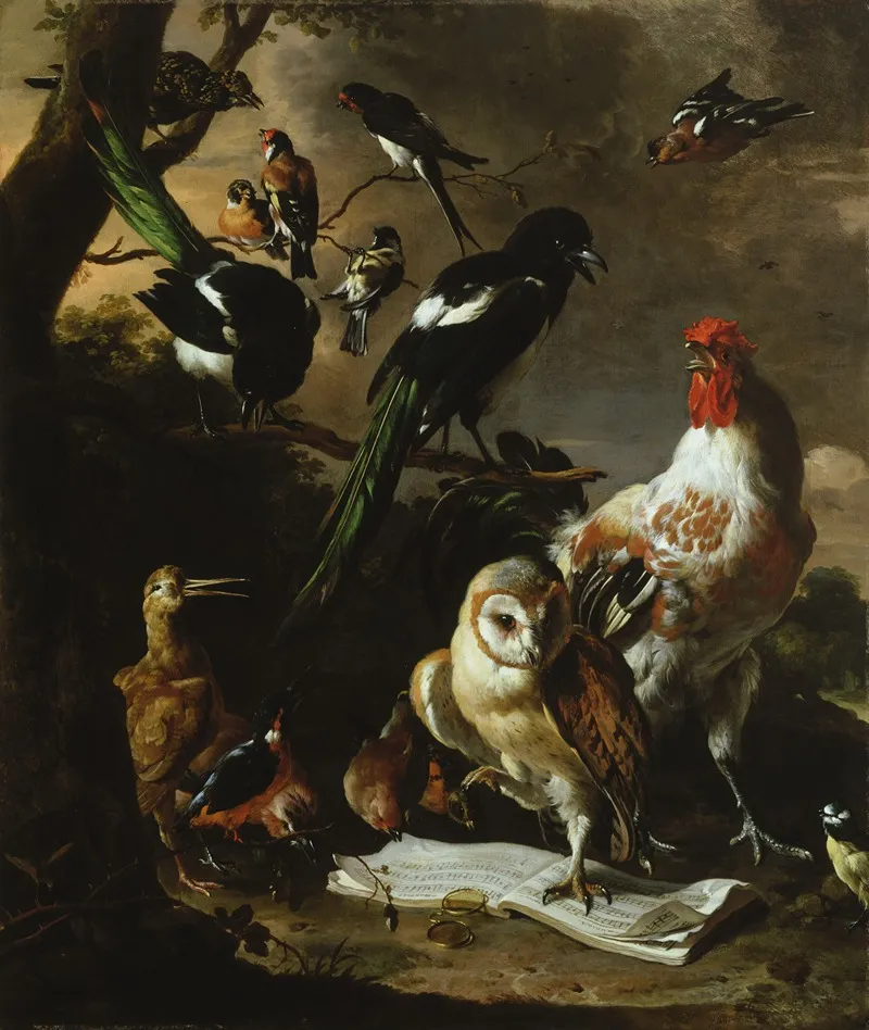 Vogelconcert Wall Art by Melchior d'Hondecoeter - High-Resolution Digital Print