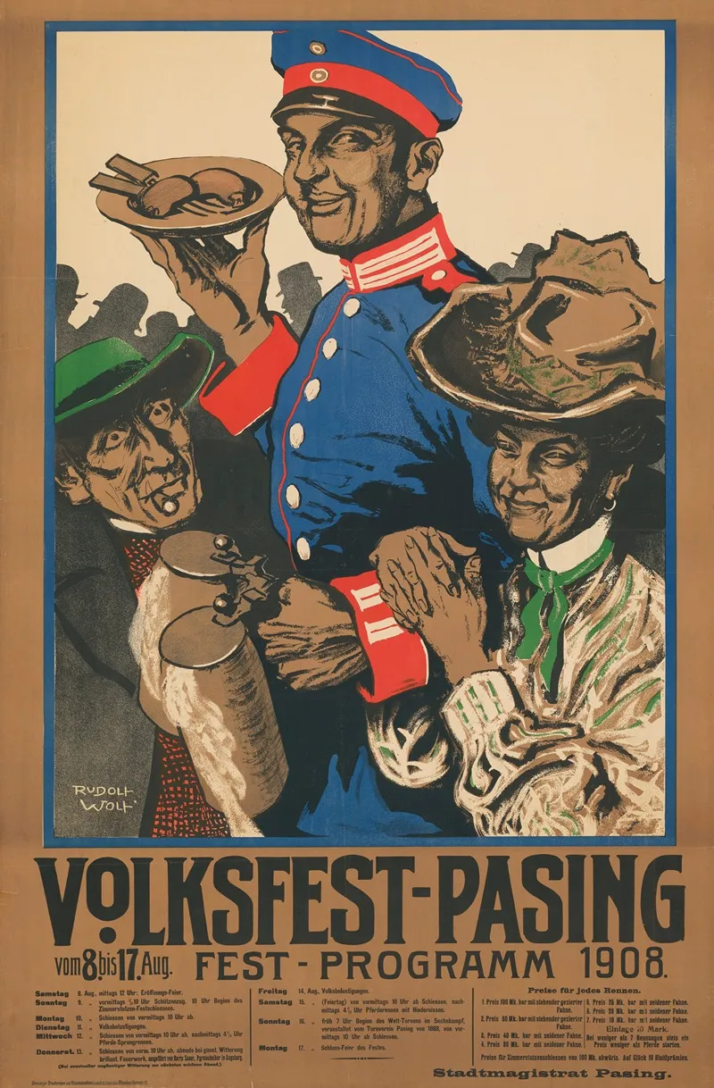 Volksfest Pasing 8 17 August 1908 Wall Art by Rudolf Robert Wolf - High-Resolution Digital Print