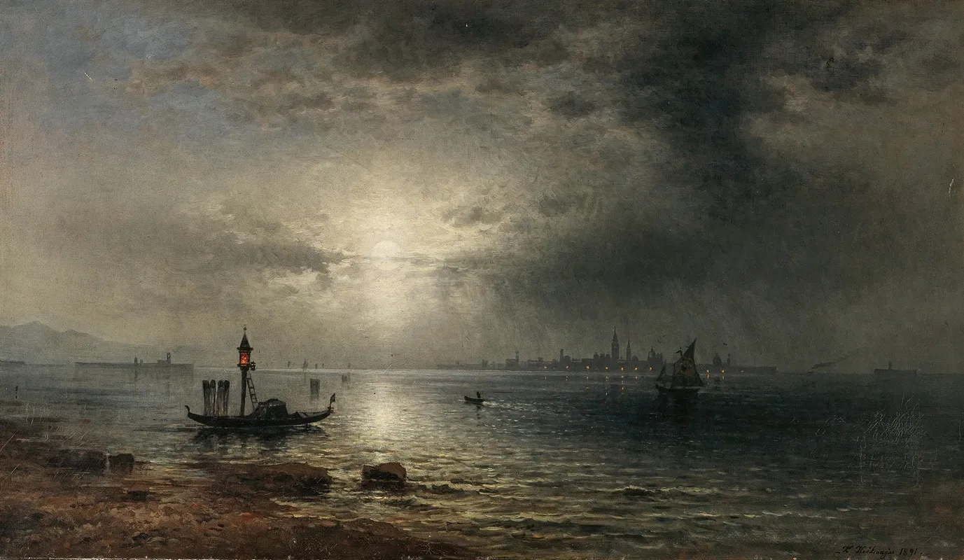 Vollmond Uber Der Lagune Von Venedig