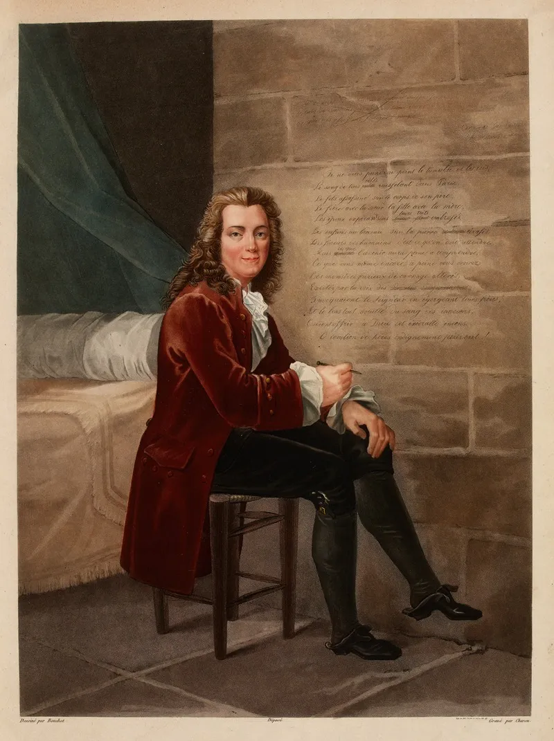 Voltaire A La Bastille Composant La Henriade Wall Art by Frédéric Bouchot - High-Resolution Digital Print
