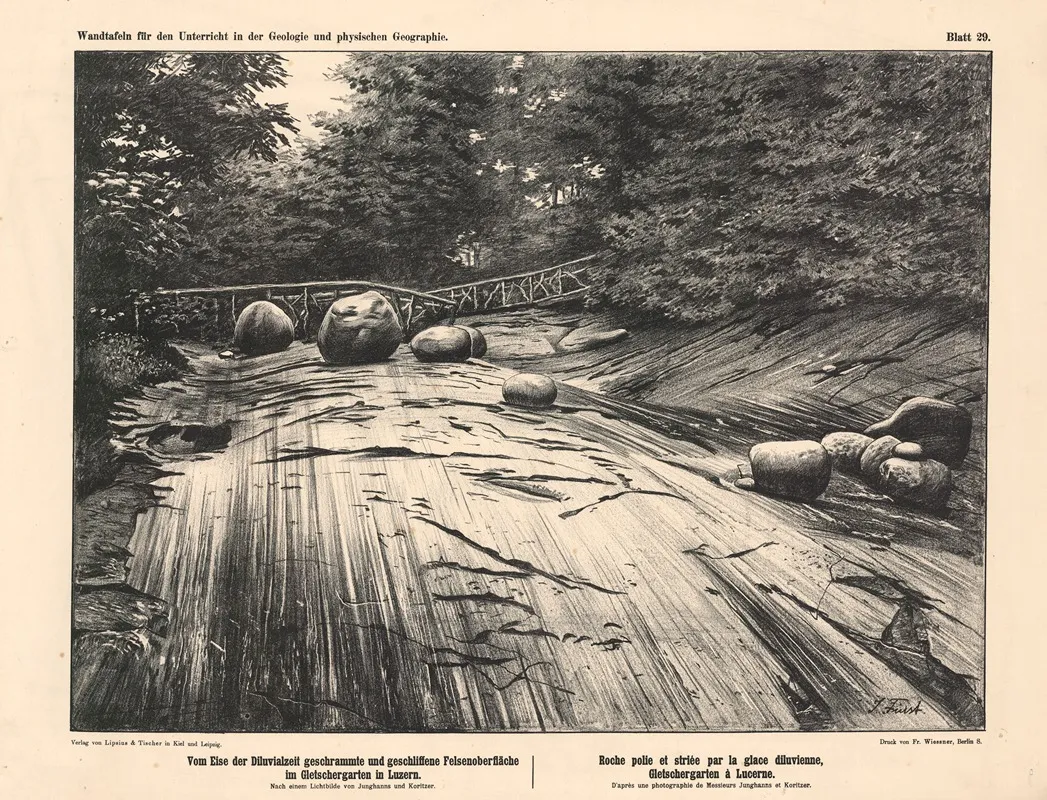 Vom Eise Der Diluvialzeit Geschrammte Und Geschliffene Felsenoverflache Im Gletschergarten In Luzern Wall Art by Junghanns & Koritzer - High-Resolution Digital Print