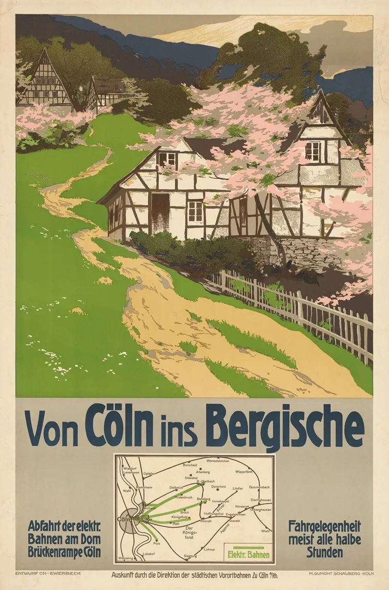 Von Coln Ins Bergische Wall Art by Ch. Ewerbeck - High-Resolution Digital Print