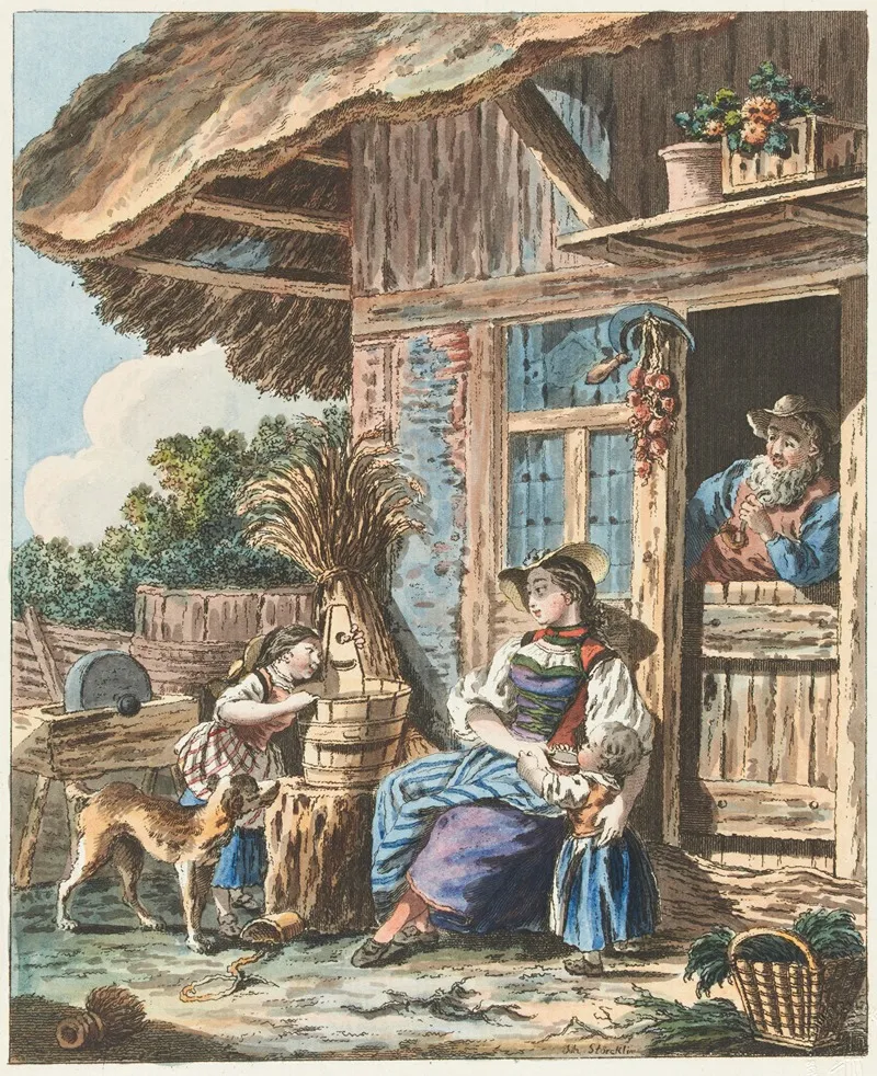 Vor Dem Bauernhaus Wall Art by Sigmund Freudenberger - High-Resolution Digital Print