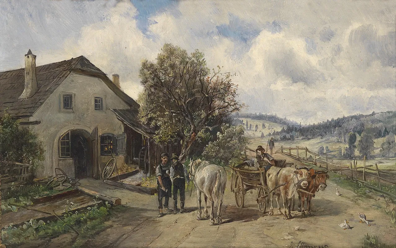 Vor Der Schmiede Wall Art by Ignaz Ellminger - High-Resolution Digital Print