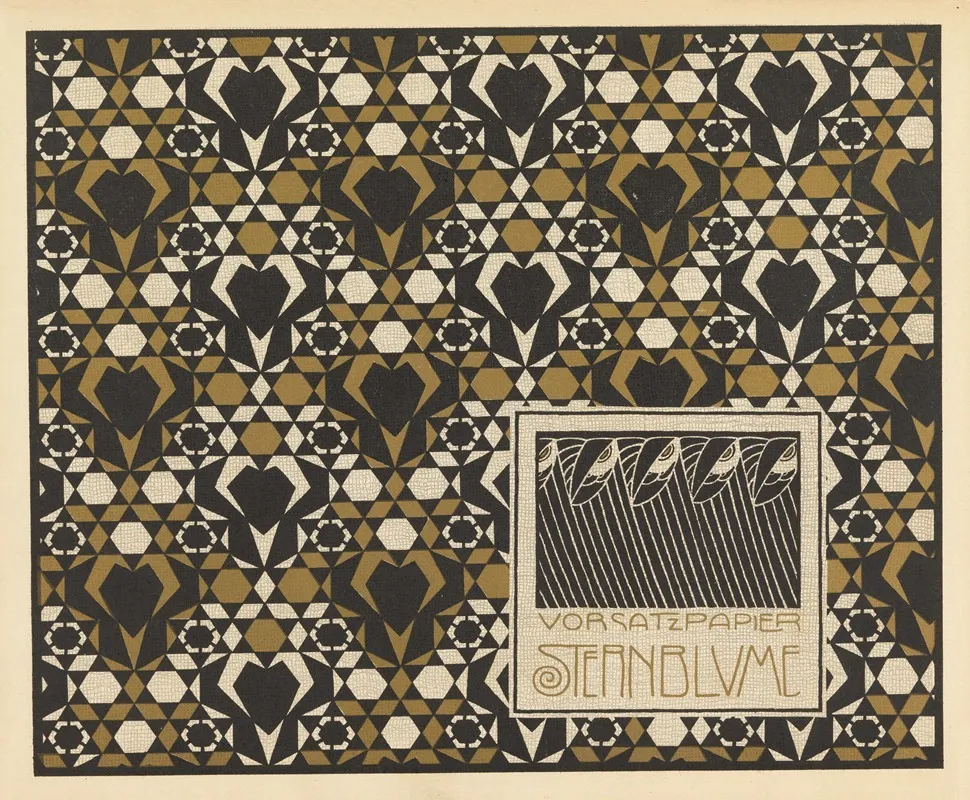 Vorsatz Papier Sternblume Star Flower Book End Paper Wall Art by Koloman Moser - High-Resolution Digital Print