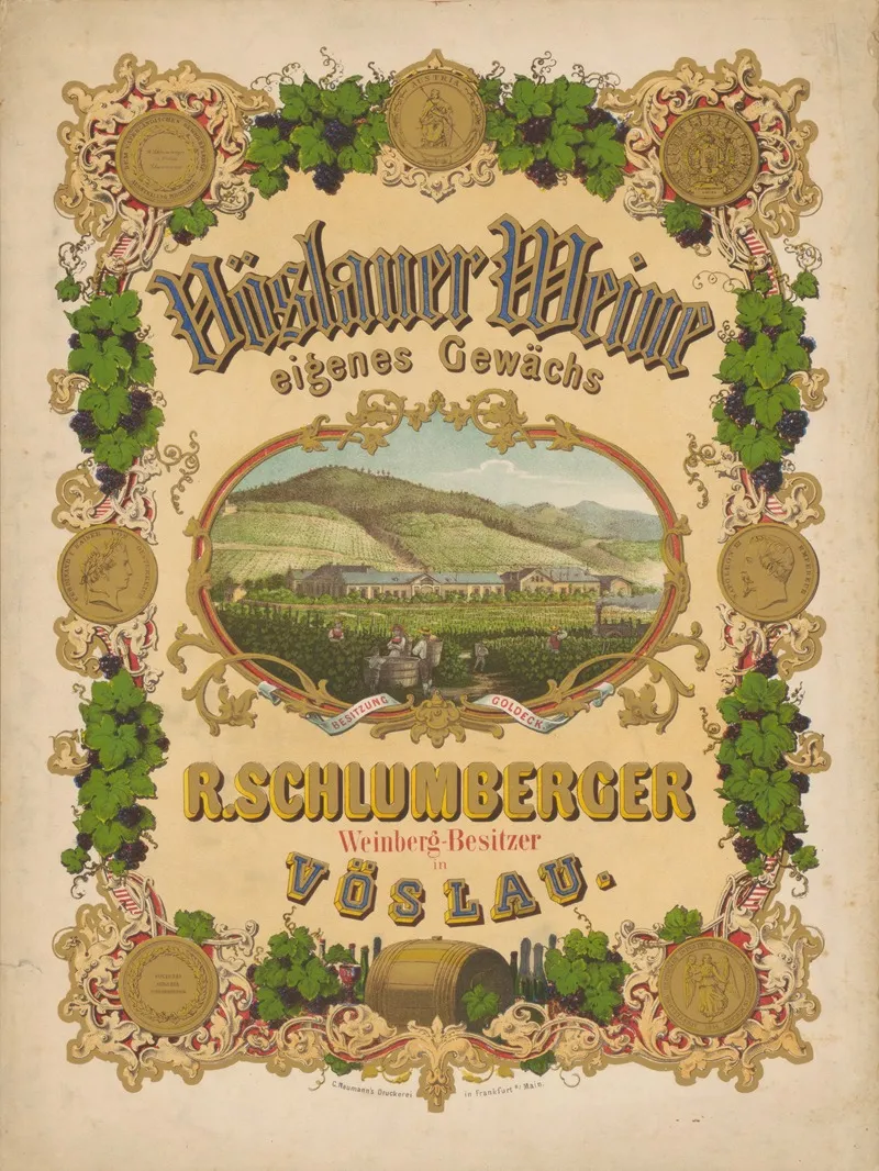 Voslauer Weine R Schlumberger Weinberg Besitzer In Voslau Wall Art by C. Naumann's Druckerei - High-Resolution Digital Print