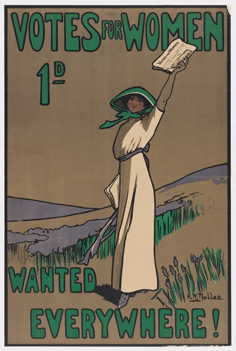 Votes For Women 1d Wanted Everywhere Wall Art by H.M. Dallas - High-Resolution Digital Print