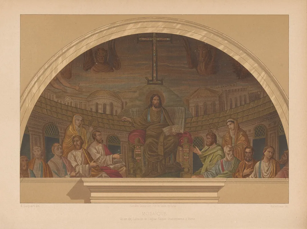 Voute De Labside De Leglise Sainte Pudentieme A Rome Wall Art by Joseph Rose Lemercier - High-Resolution Digital Print