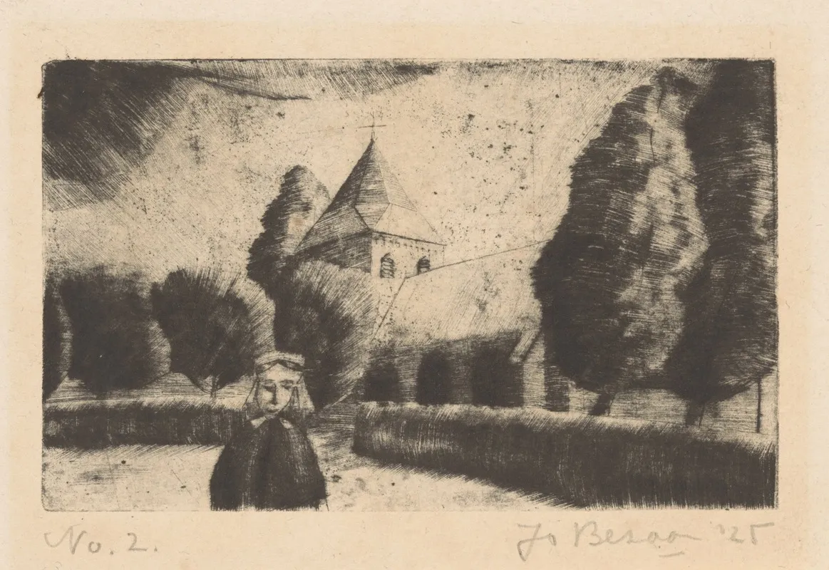 Vrouw Bij Een Kerk