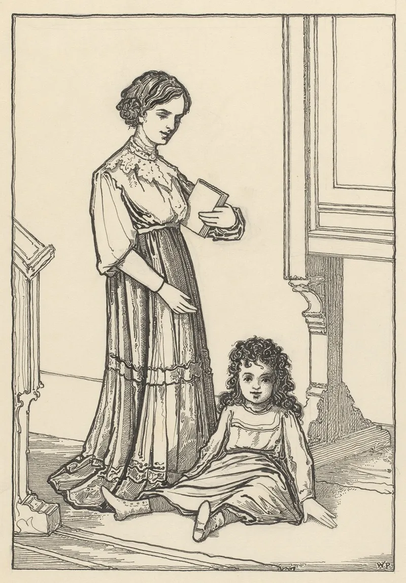 Vrouw En Zittend Meisje Wall Art by Willem Pothast - High-Resolution Digital Print