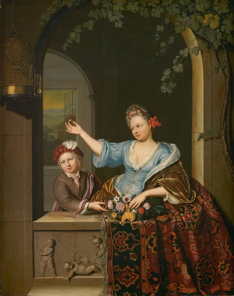 Vrouw In Balkon