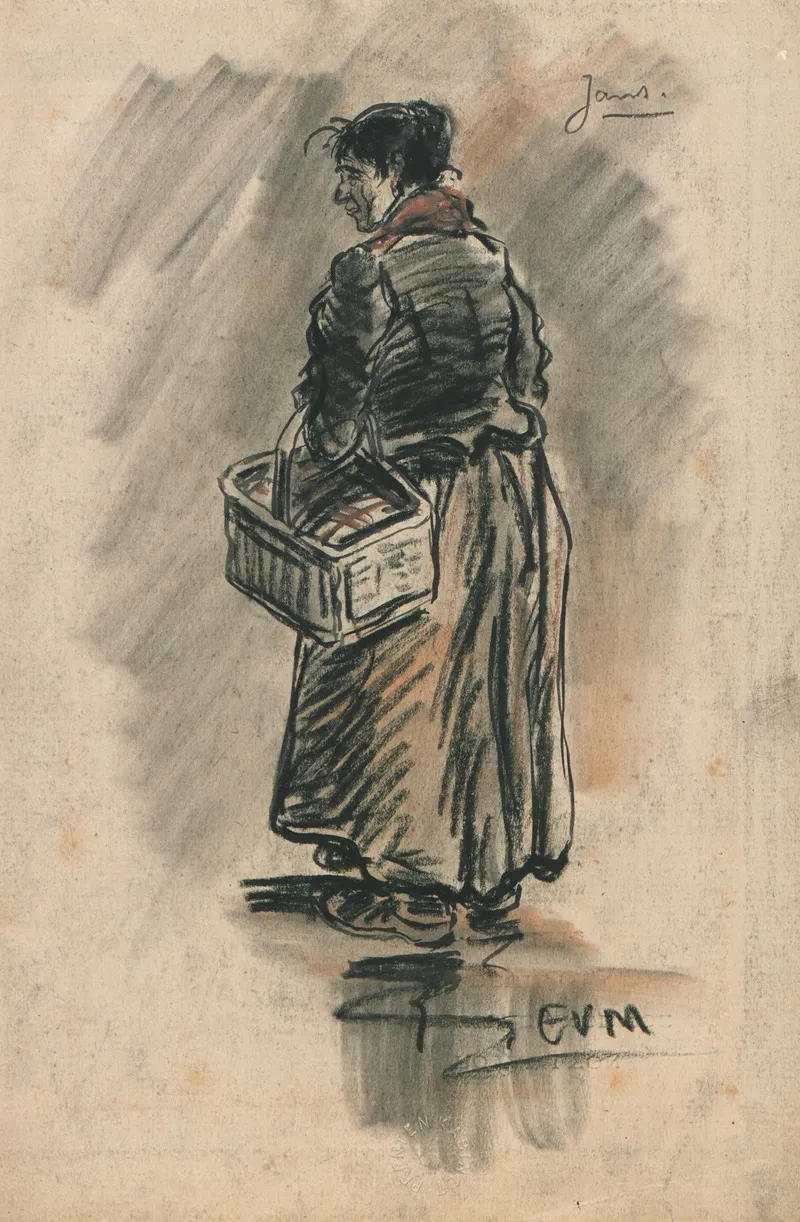 Vrouw Met Boodschappenmand Jans
