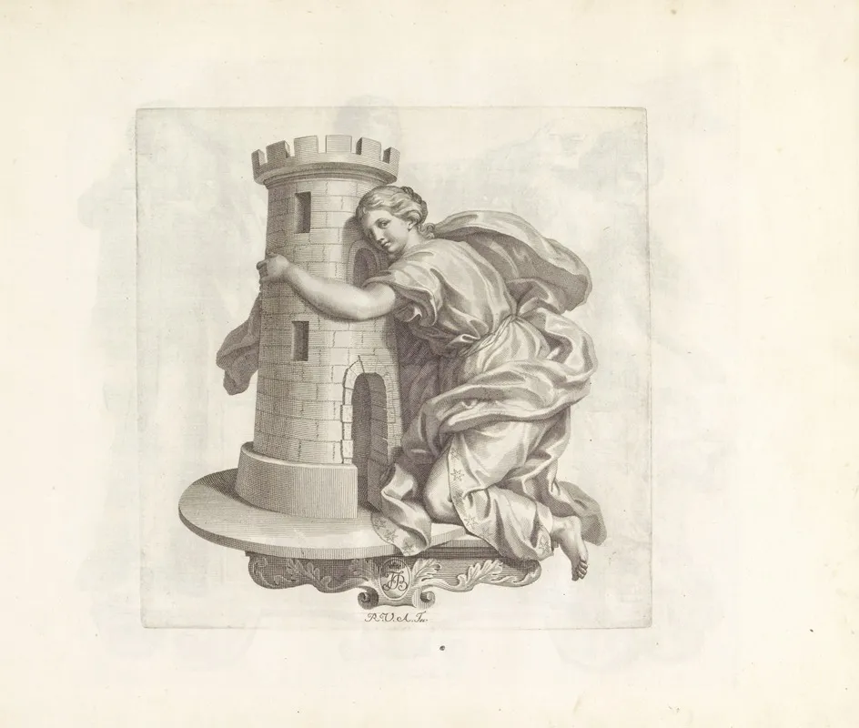 Vrouw Omarmt Een Toren Wall Art by Robert van Audenaerde - High-Resolution Digital Print