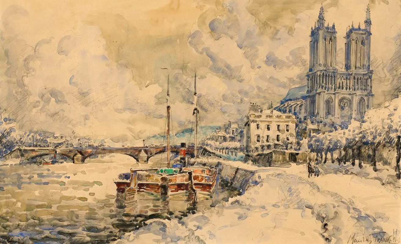Vue De La Cathedrale De Mantes La Jolie Wall Art by Frank William Boggs - High-Resolution Digital Print