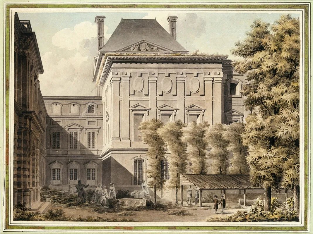Vue De La Facade Dedoublant La Facade De Le Vau Au Louvre Cote Du Jardin De Linfante