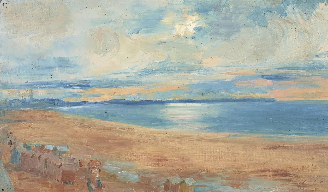 Vue De La Plage De Parame Et Vue De Saint Malo Prise De Dinard Wall Art by Paul Paulin - High-Resolution Digital Print