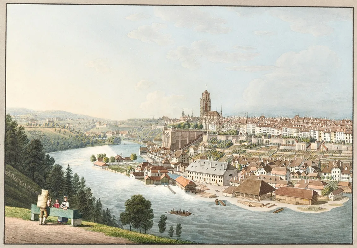 Vue De La Ville De Berne Prise Sur La Route De Thoune
