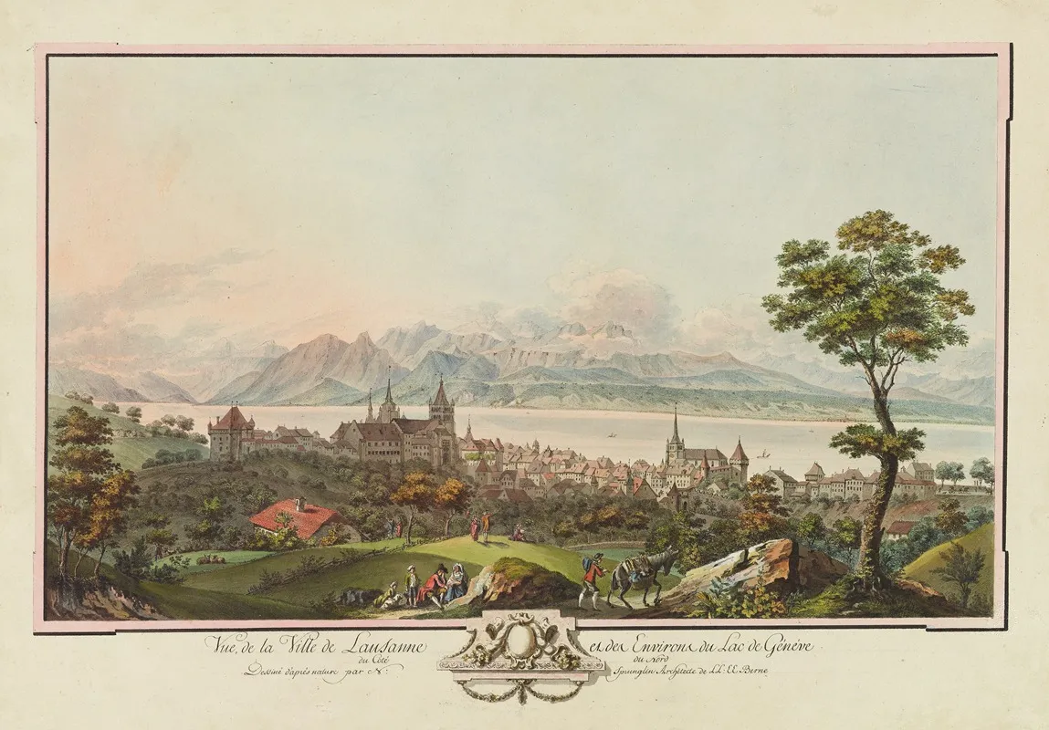 Vue De La Ville De Lausanne Et Des Environs Du Lac De Geneve Du Cote Du Nord 2