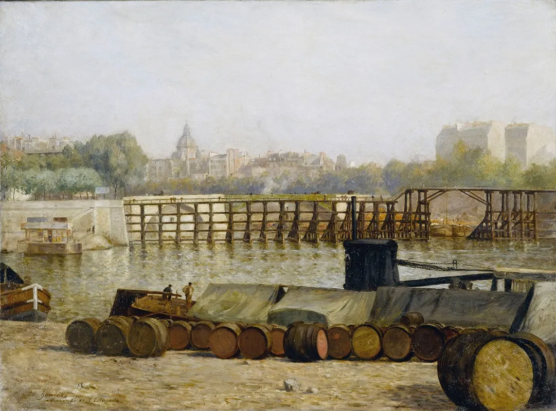 Vue De Lestacade De Lile Saint Louis Effet Du Matin Wall Art by Edouard Zawiski - High-Resolution Digital Print