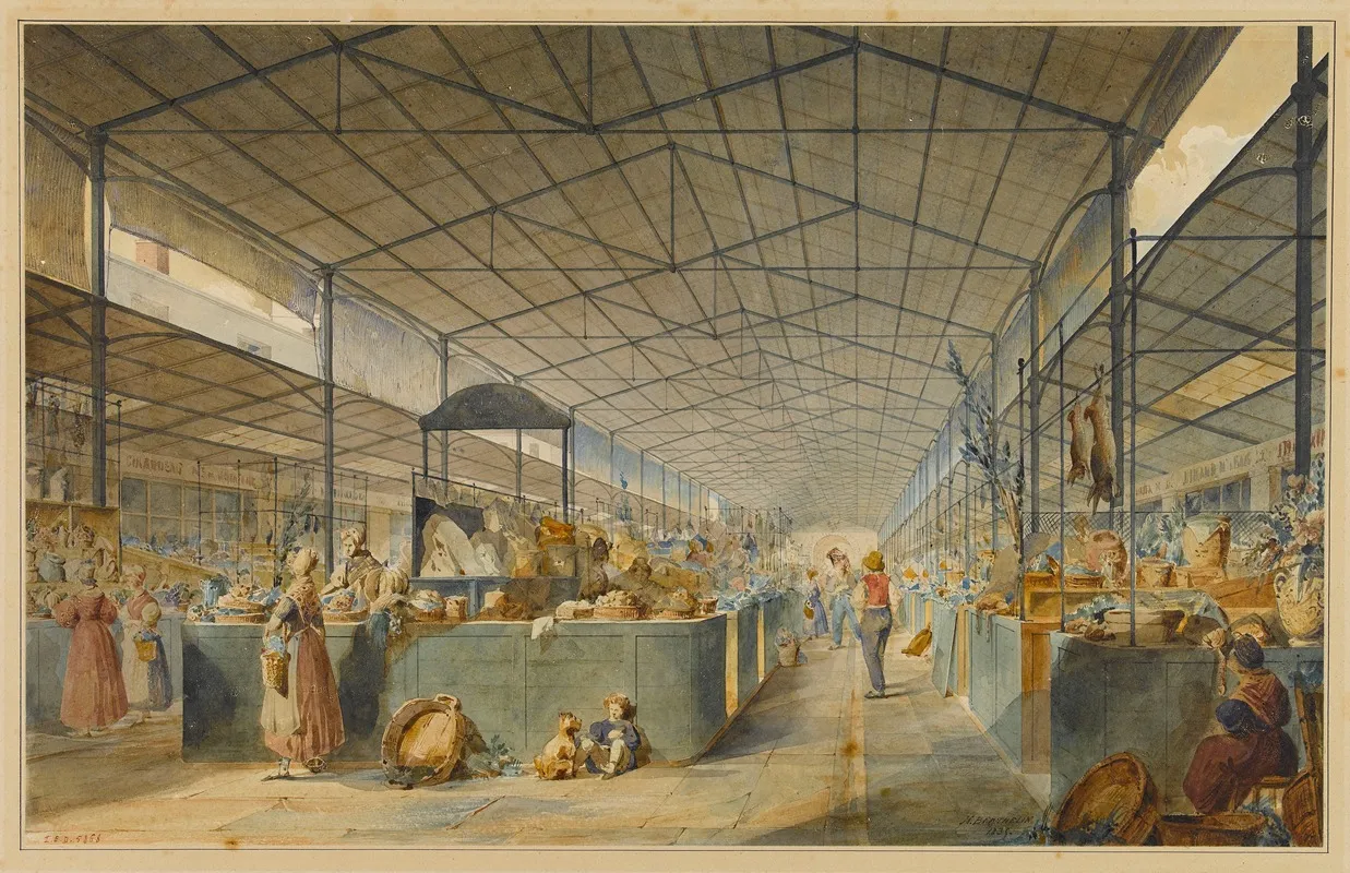 Vue De Linterieur Des Halles Wall Art by Max Berthelin - High-Resolution Digital Print