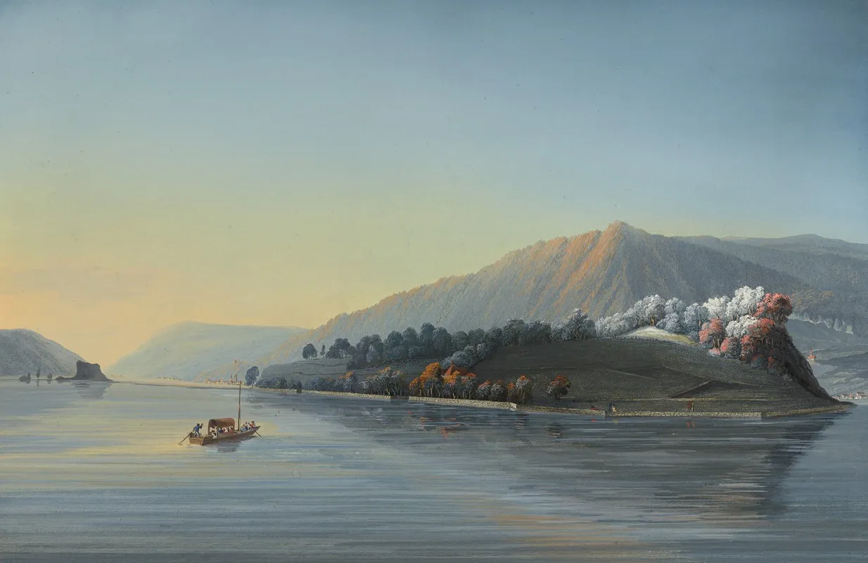 Vue De Lisle De St Pierre Sur Le Lac De Bienne 2 Wall Art by Johann Baptist Stuntz - High-Resolution Digital Print