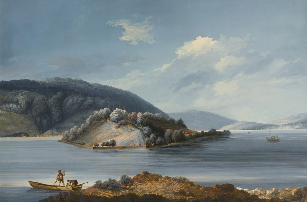 Vue De Lisle De St Pierre Sur Le Lac De Bienne Wall Art by Johann Baptist Stuntz - High-Resolution Digital Print