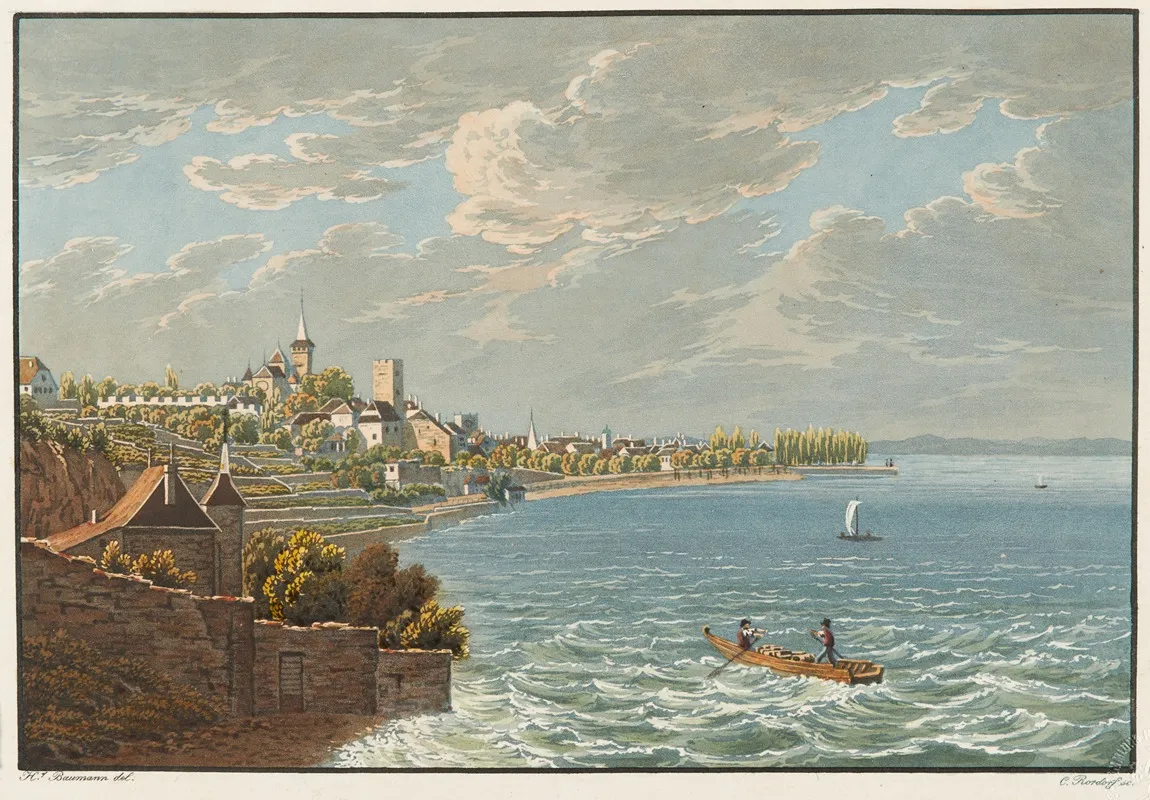 Vue De Neuchatel Prise De La Route Neuve