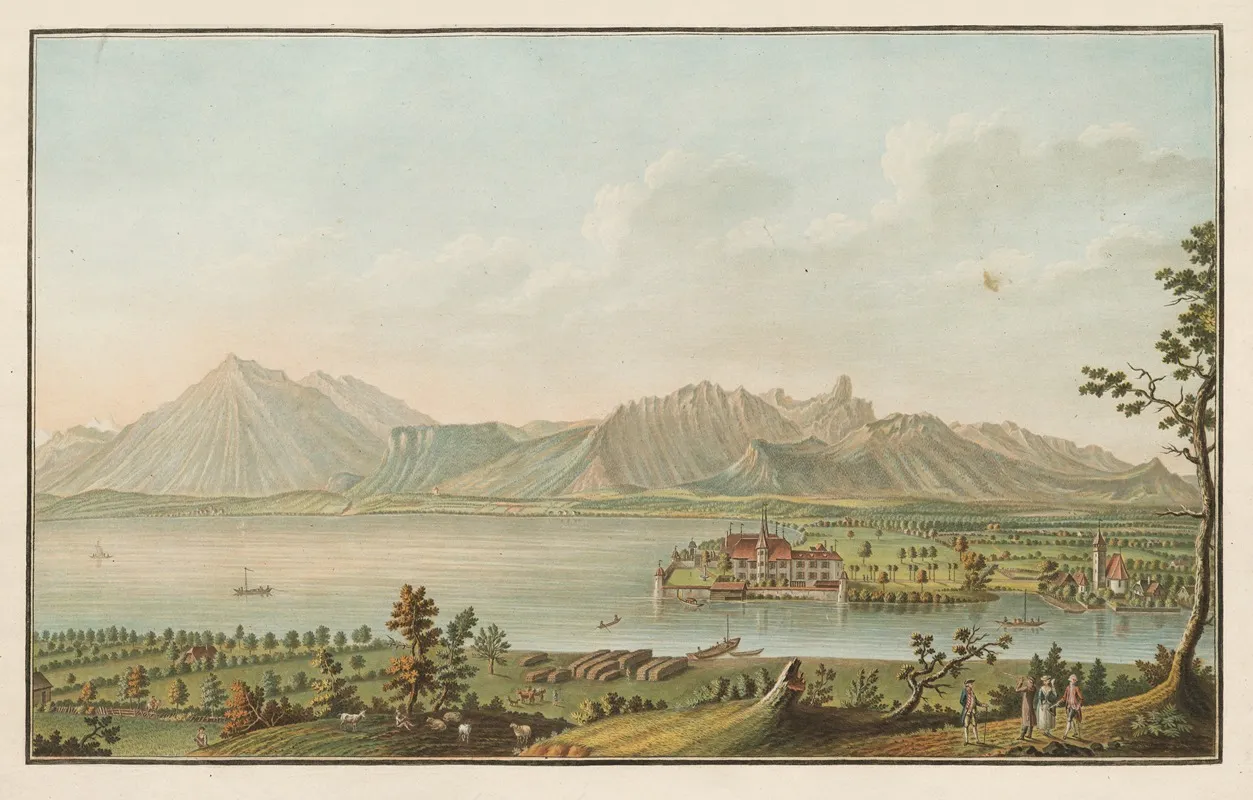 Vue De Schadau Sur Le Lac De Thun