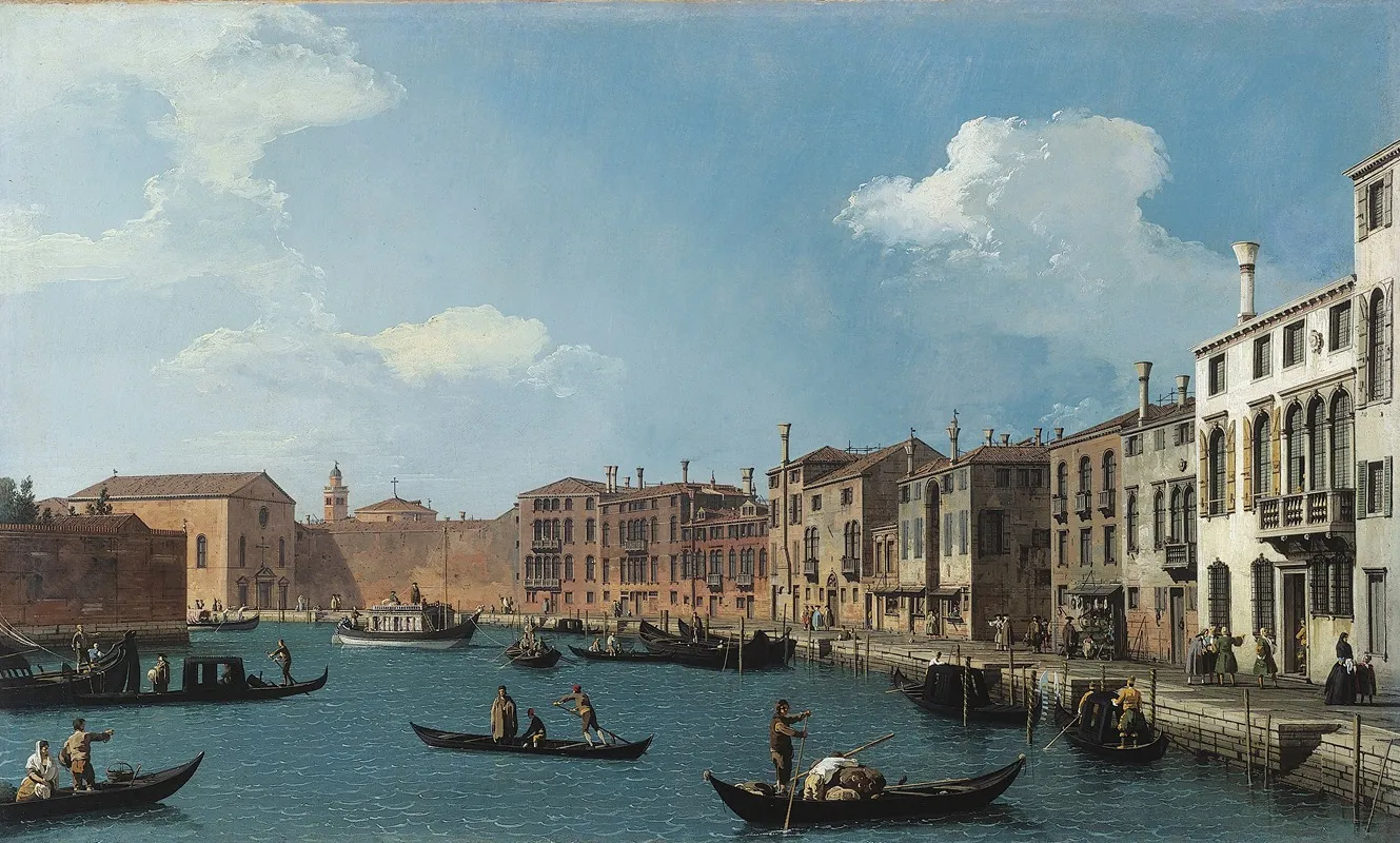 Vue Du Canal De Santa Chiara A Venise Wall Art by Canaletto - High-Resolution Digital Print