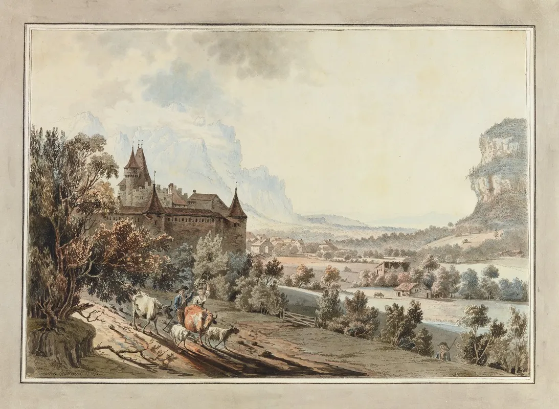 Vue Du Chateau Daigle Wall Art by Johann Karl Müllener - High-Resolution Digital Print