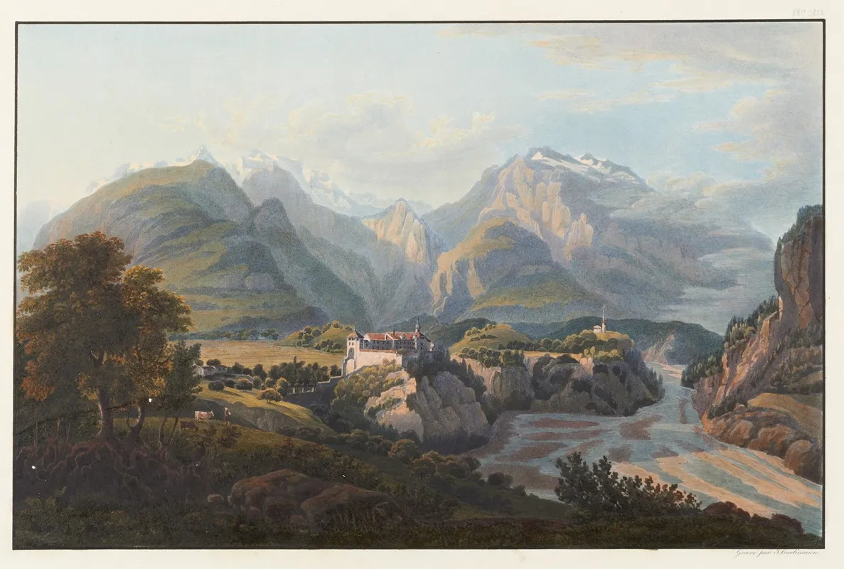 Vue Du Chateau De Razuns Du Mont Galanda Et Du Chemin Du Mont Gunkels