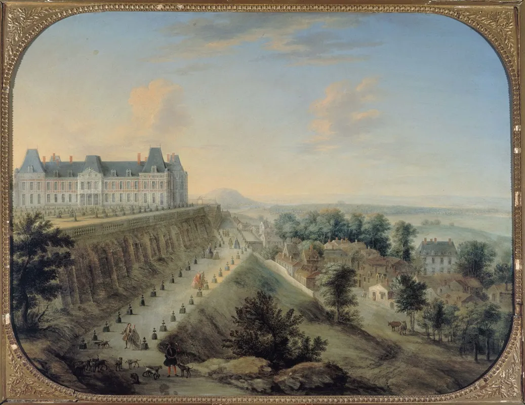 Vue Du Chateau Vieux Et De La Terrasse De Meudon Wall Art by Charles-Léopold Grevenbroeck - High-Resolution Digital Print