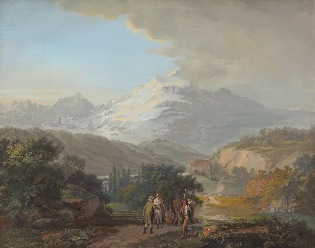 Vue Du Mont Blanc Dans Le Vallee De Salenges Wall Art by Johann Georg Volmar - High-Resolution Digital Print