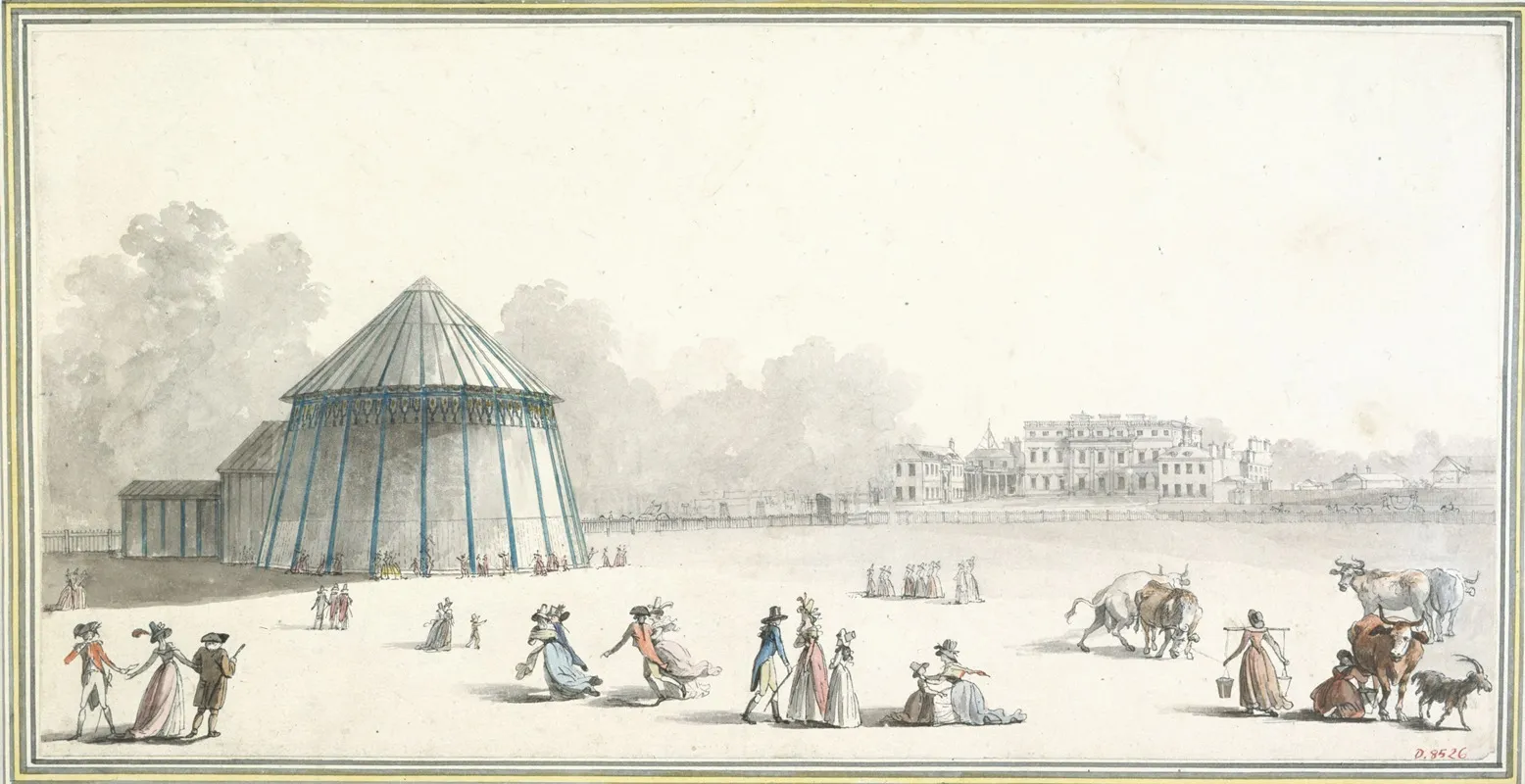 Vue Du Pavillon Erige Dans Green Park Afin De Presenter Le Siege De Gibraltar Par John Singleton Copley