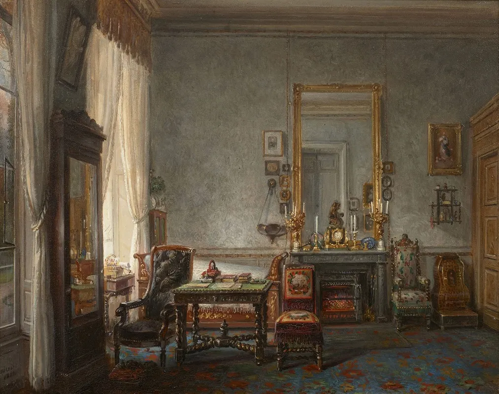 Vue Dun Interieur Wall Art by François-Edme Ricois - High-Resolution Digital Print