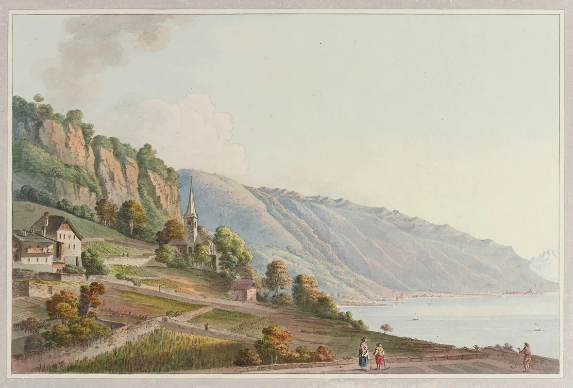 Vue Dune Partie De Montreux Pays De Vaud Wall Art by Joseph Emmanuel Curty - High-Resolution Digital Print