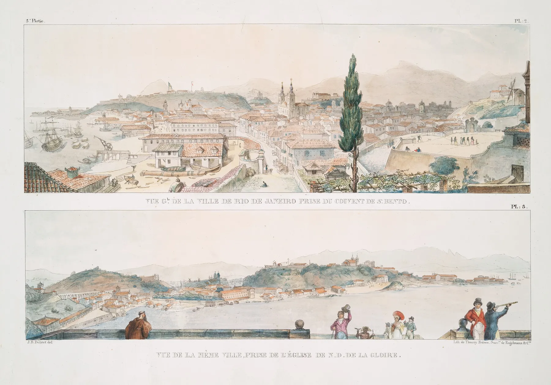 Vue Generale De La Ville De Rio De Janeiro Prise De Couvent De St Bento Vue De La Meme Ville Prise De Leglise De Notre Dame De La Gloire