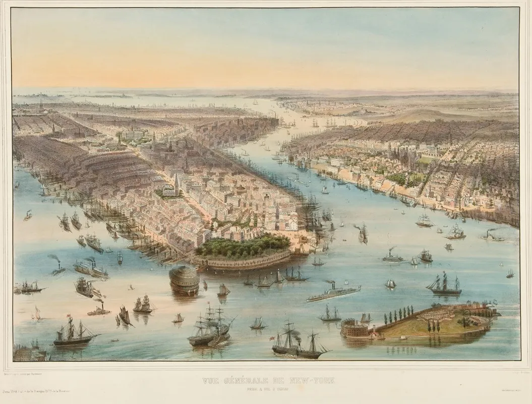 Vue Generale De New York Wall Art by J. Bachmann - High-Resolution Digital Print