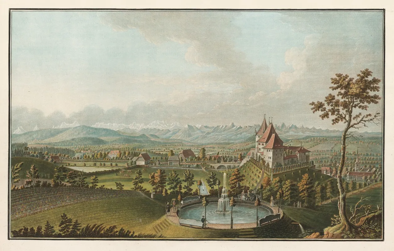 Vue Generale Des Alpes Et Glaciers Prise Du Chateau De Worb