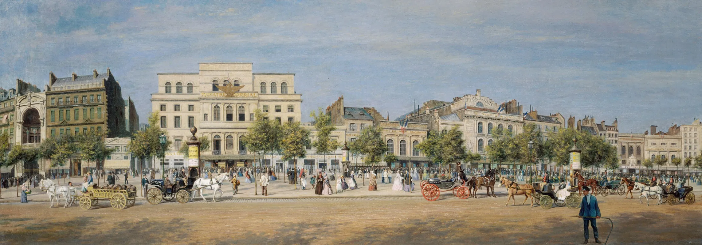 Vue Generale Des Theatres Du Boulevard Du Temple Wall Art by Adolphe Martial Potémont - High-Resolution Digital Print
