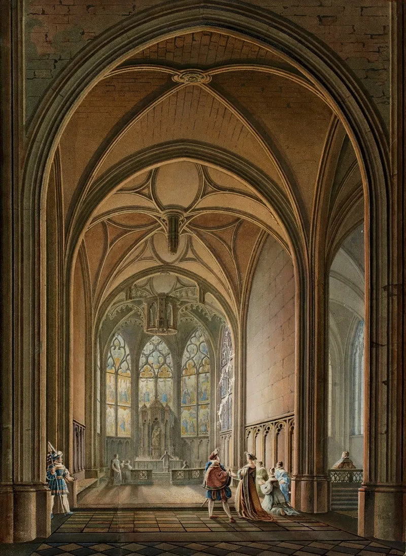 Vue Interieure De La Chapelle De La Vierge De Leglise Saint Gervais Wall Art by Jean Baptiste Maréchal - High-Resolution Digital Print
