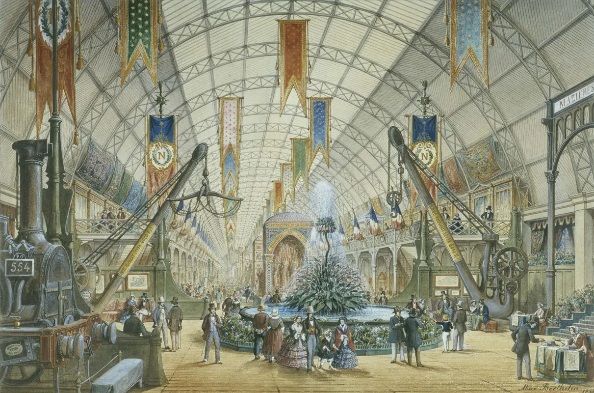 Vue Interieure De La Galerie Des Machines Exposition Universelle Actuel 8eme Arrondissement Paris Wall Art by Max Berthelin - High-Resolution Digital Print