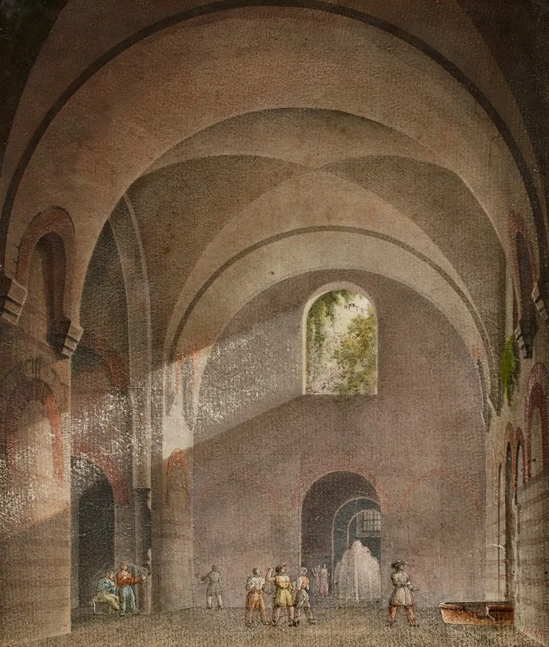 Vue Interieure Des Thermes De Julien Ou De Cluny Wall Art by Jean Baptiste Maréchal - High-Resolution Digital Print