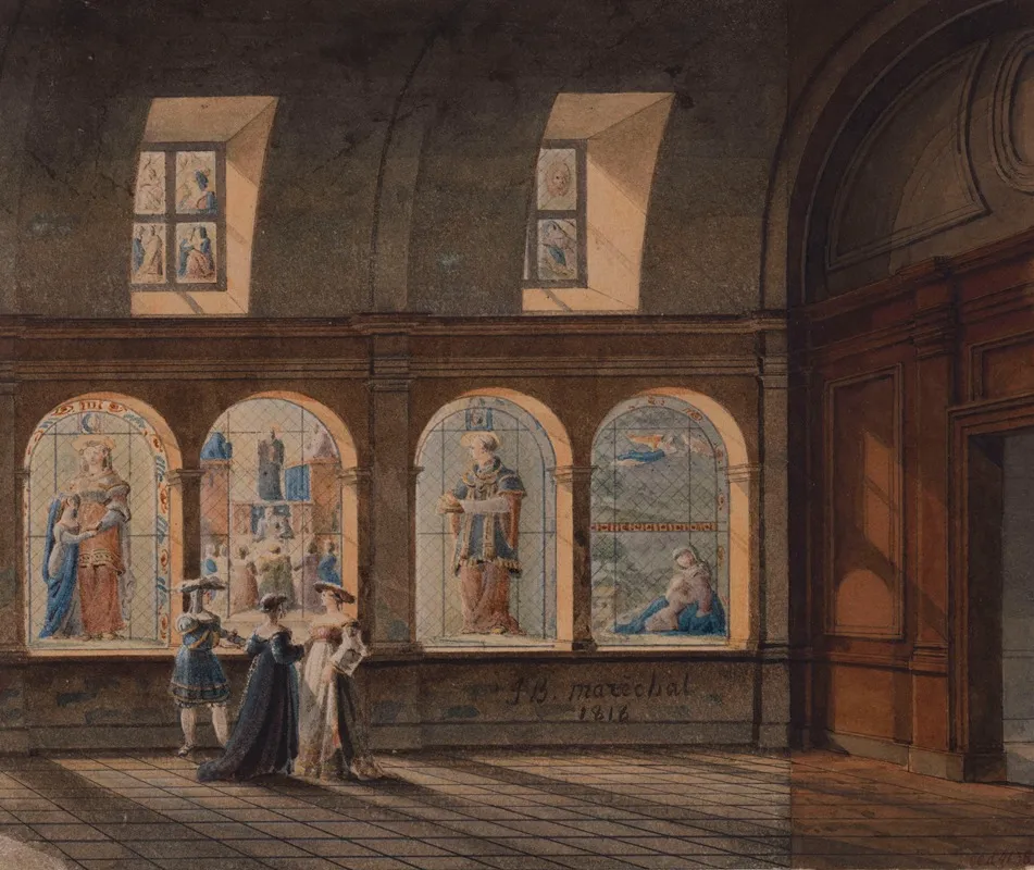 Vue Interieure Du Cloitre De Leglise Saint Etienne Du Mont Wall Art by Jean Baptiste Maréchal - High-Resolution Digital Print