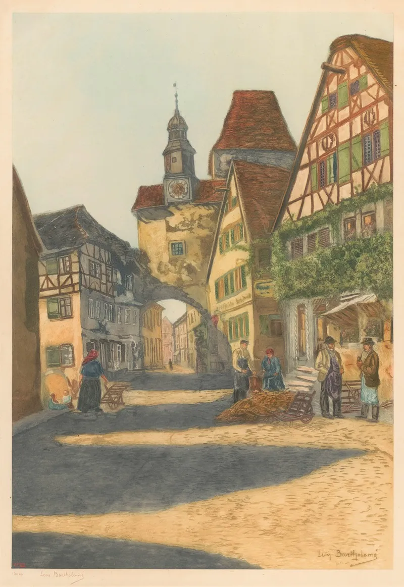 Vue Prise A Rothenburg Wall Art by Léon Bartholomé - High-Resolution Digital Print