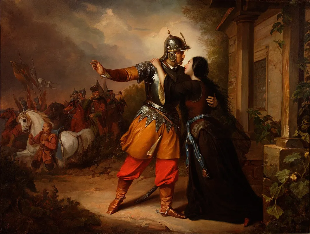 Waclaws Farewell To Maria Wall Art by Józef Simmler - High-Resolution Digital Print