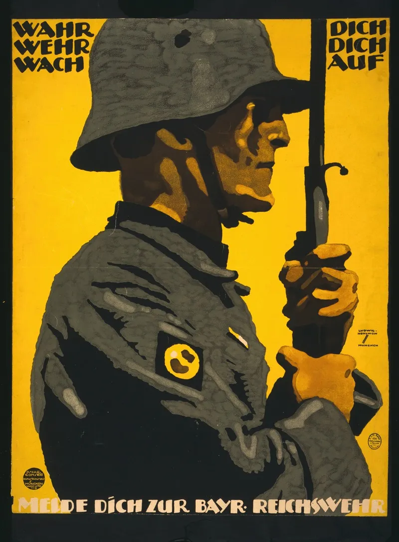 Wahr Dich Wehr Dich Wach Auf Melde Dich Zur Bayr Reichswehr Wall Art by Ludwig Hohlwein - High-Resolution Digital Print