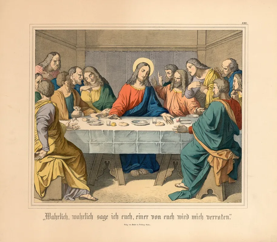 Wahrlich Wahrlich Sage Ich Euch Einer Von Euch Wird Mich Verraten Wall Art by Johann Nepomuk Heinemann - High-Resolution Digital Print