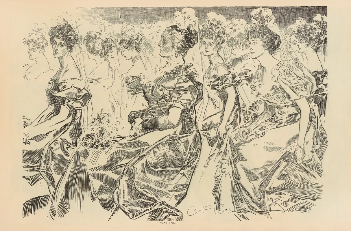 Waiting 14 Wall Art by Charles Dana Gibson - High-Resolution Digital Print